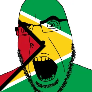 cobson, angry, country, flag, glasses, guyana, open mouth, soyjak, stubble, white background
