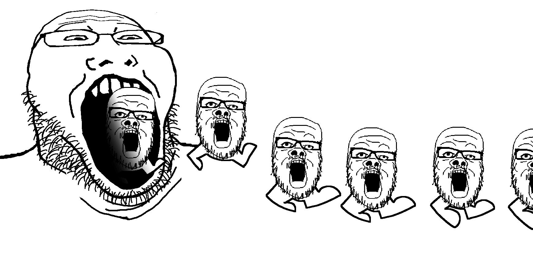 a24 slowburn soyjak, markiplier soyjak2, animated, distorted, feet, forehead lines, forehead wrinkles, glasses, going to the right, jump