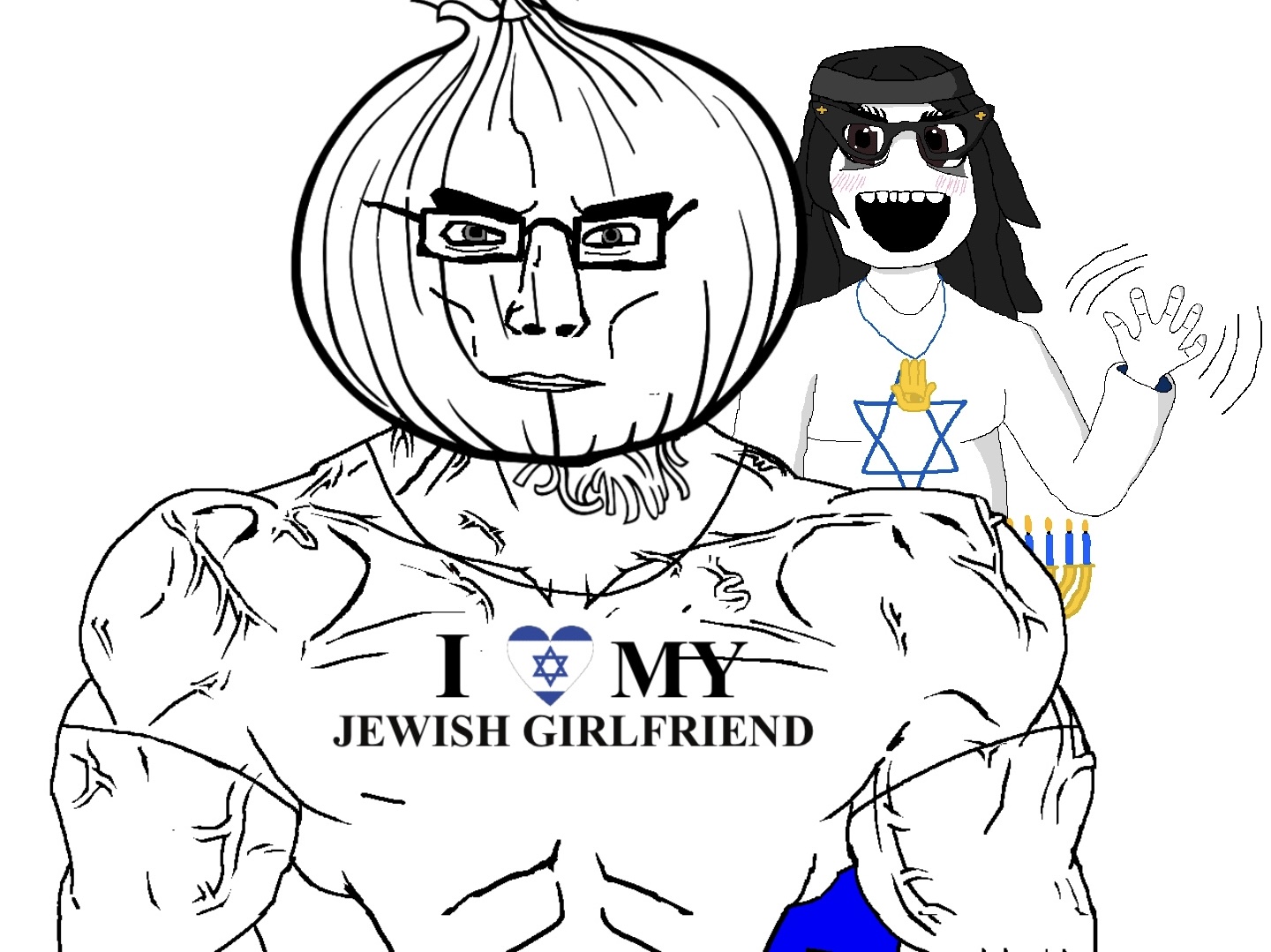 soytan, chudjak, chudjak front, clothes, glasses, hair, i heart, judaism, looking at you, menorah