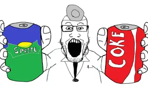 markiplier soyjak, arm, can, coke, doctor, dr. sprokeberg, glasses, hands, head mirror, holding object