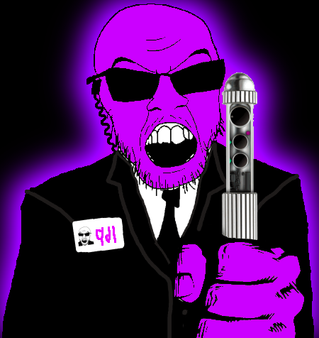 feraljak, glowie, angry, central intelligence agency, clothes, earpiece, glasses, glowing, hands, holding object