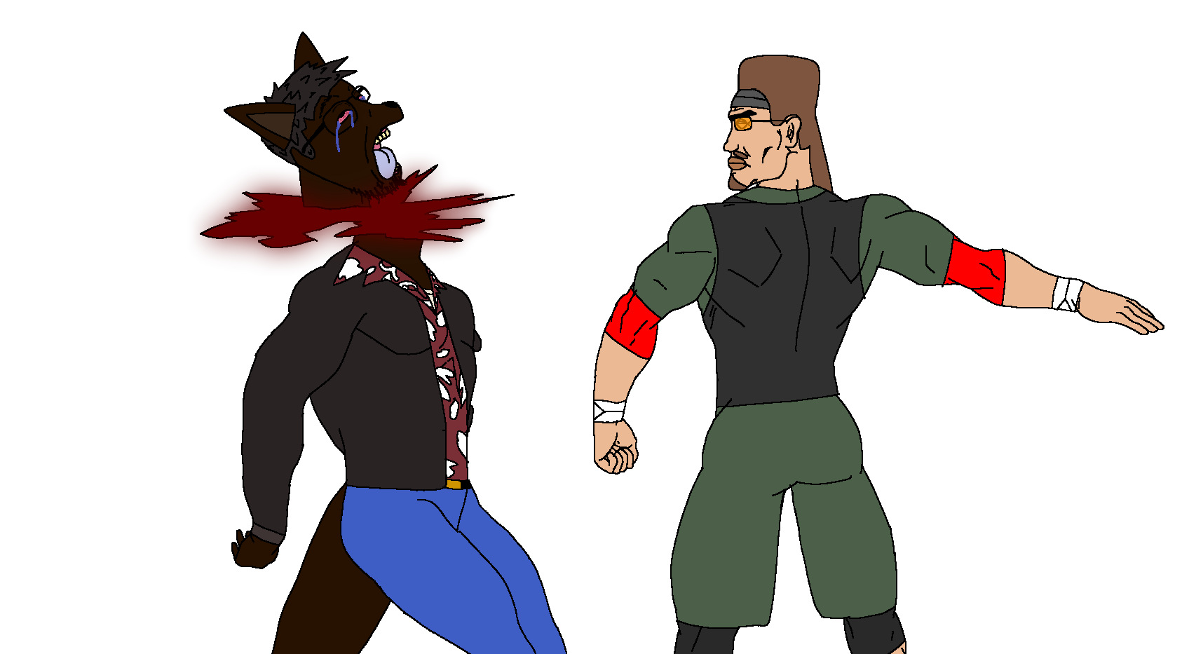 bernd, chudjak, perceptive chud, ack, animal ears, beheaded, beheading, belt, belt buckle, black hair