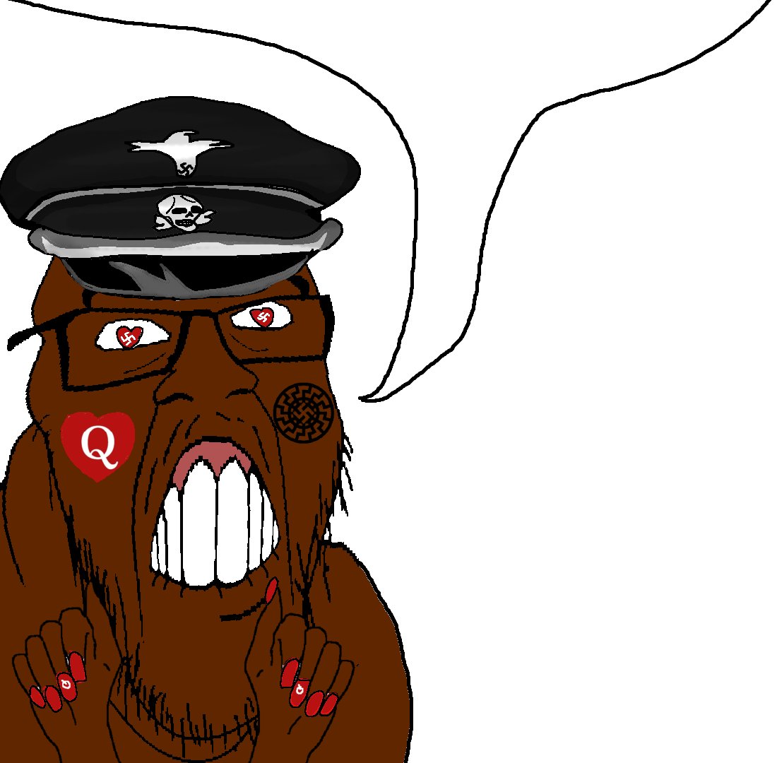 feraljak, heartson, hornyferal, bald, black skin, bwc, cap, closed mouth, clothes, gestapo