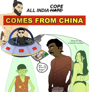 gigachad, chudjak, pajeetjak, 3soyjaks, asian, beard, bikini, brown skin, buff, china