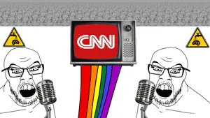 feraljak, 2soyjaks, angry, brain, cnn, eyelashes, flag, gay, glasses, lgbt