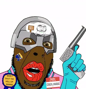 214466 - soybooru.com - age_of_fire antihero bald cobson cobson_hwabag_(user) dc_comics dcu dragonjak gloves green_skin gun helmet holding_gun holding_object horns open_mouth peacemaker pfp reptile smile stubble superhero.jpg