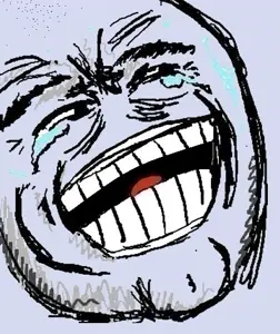 /v/, 4chan, 4chan meme, kekking, laughing, meme, never ever, oh no no no, tear, teeth