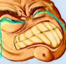 /v/, 4chan, 4chan meme, kekking, laughing, meme, never ever, oh no no no, tear, teeth