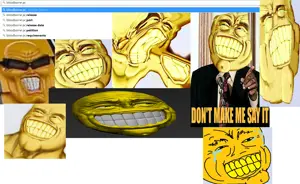/v/, 4chan, 4chan meme, kekking, laughing, meme, never ever, oh no no no, tear, teeth