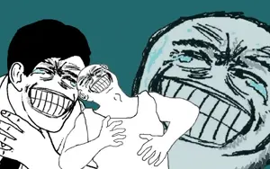 /v/, 4chan, 4chan meme, kekking, laughing, meme, never ever, oh no no no, tear, teeth