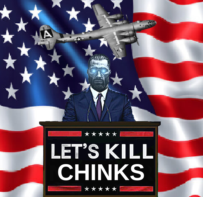 donald trump, gigachad, b29 superfortress, blue eyes, bomber, chink, chinksectoid, clothes, lets kill niggers, plane