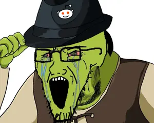 soyak, angry, bloodshot eyes, clothes, crying, fedora, glasses, green skin, hands, hat
