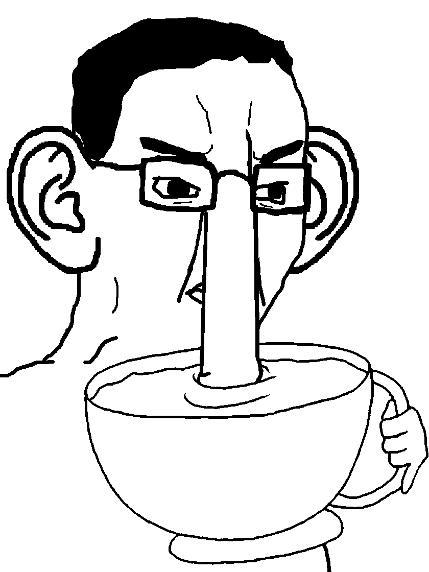 chudjak, black hair, closed mouth, cup, drink, drinking, ear, elephant, eyebrows, glasses