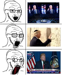 donald trump, soyak, body horror, clothes, comic, glasses, hat, judaism, kippah, large nose