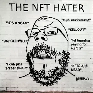 lushsux, gapejak, mustached gapejak, frown, glasses, graffiti, lushsux, mustache, nft, real life