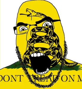 cobson, angry, animal, flag, gadsden flag, glasses, libertarian, open mouth, reptile, snake