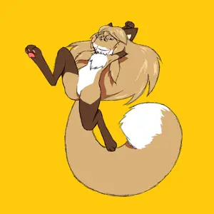 averi, gapejak, wholesome soyjak, anthro, female, fiddleafox, fox, furry, hair, jumping