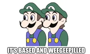 luigi, weegee, it's based and christpilled, its based and weegeepilled, nintendo, video game, super mario