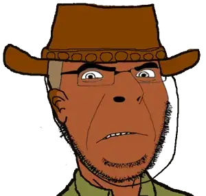 cobson, angry, australian, brown skin, clothes, ear, frown, glasses, hat, soyjak