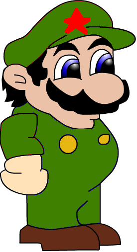 mario, weegee, anti weegee alliance, black hair, black mustache, chinagee, chinese, communist, fakealleo, green hat