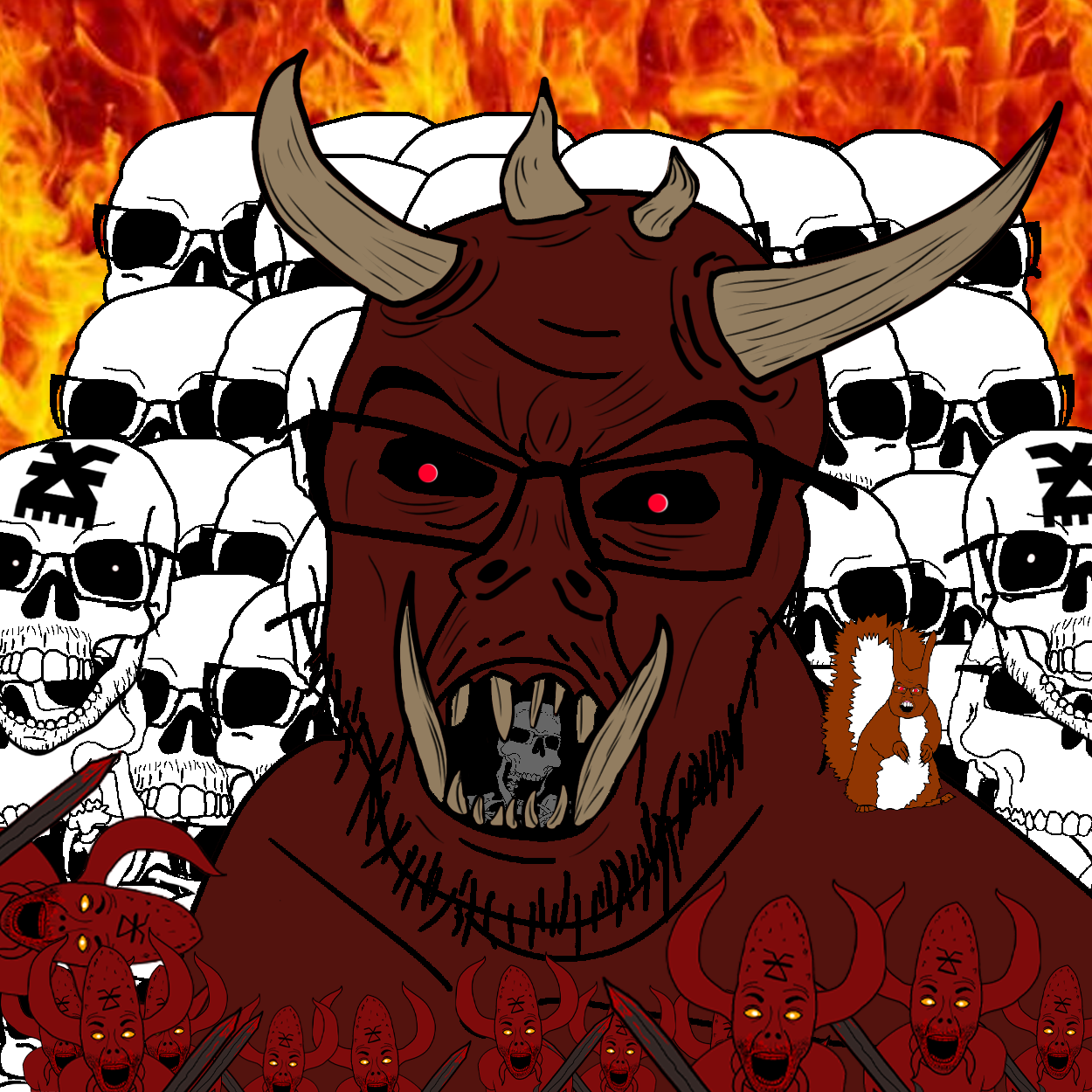 cobson, el perro rabioso, feraljak, feralsquirrel, squirreljak, angry, animal, arm, blood, bloodletter