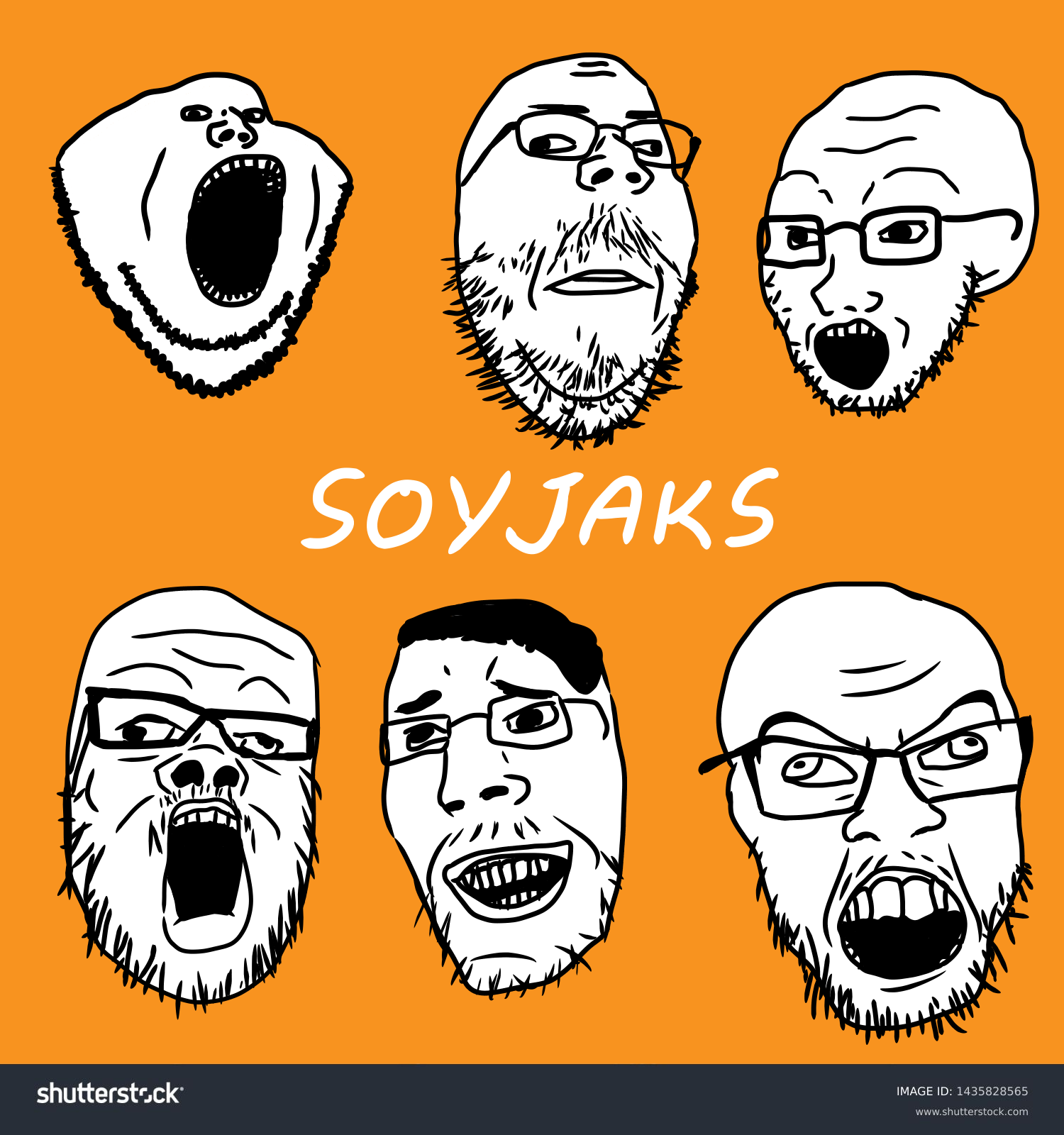 a24 slowburn soyjak, chudjak, cobson, feraljak, gapejak, impish soyak ears, soyak, mustached gapejak, suspicious chudjak, bald