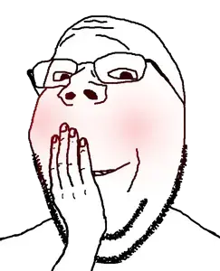 11155 - soybooru.com - blush gapejak glasses hand hand_over_mouth smile soyjak stubble wholesome_soyjak.png