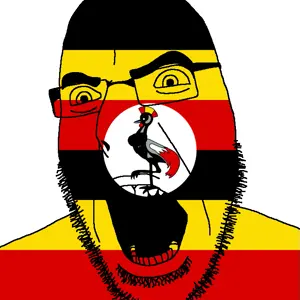 cobson, angry, country, flag, glasses, open mouth, soyjak, stubble, uganda, uganda