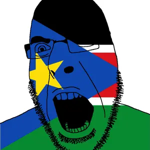 cobson, angry, country, flag, glasses, open mouth, south sudan, soyjak, stubble, south sudan