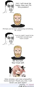 astolfo, trollface, yes chad, chudjak, /int/, 4chan, anime, chad, comic, comic sans