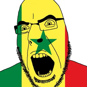 cobson, angry, country, flag, glasses, open mouth, senegal, soyjak, stubble, senegal