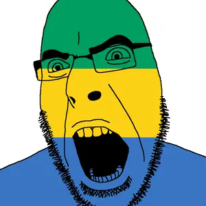 cobson, angry, country, flag, gabon, glasses, open mouth, soyjak, stubble, gabon
