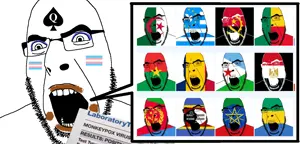 cobson, angry, country, ear, flag, glasses, monkeypox, open mouth, queen of spades, soyjak