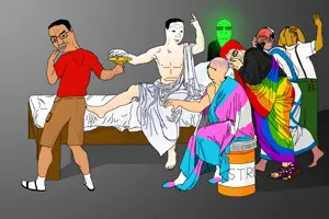 chudjak, markiplier soyjak, soyak, unknown, glowie, jannyjak, arm, art, bed, bloodshot eyes