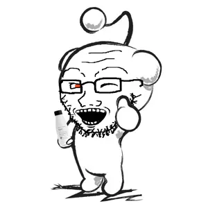 snoojak, soyak, antenna, drawing, drink, ear, full body, glasses, happy, holding object