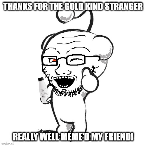 soyak, antenna, drink, full body, glasses, happy, holding object, imgflip, impact (font), looking at you