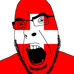 cobson, angry, country, cross, flag, glasses, open mouth, soyjak, stubble, switzerland