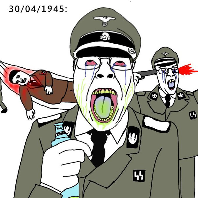 bernd, peakyjak, 1945, 2soyjaks, adolf hitler, anhero, april, april 30, blood, bloodshot eyes
