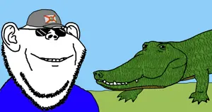 impish soyak ears, 2soyjaks, animal, cap, clothes, crocodile, ear, florida, glasses, hat