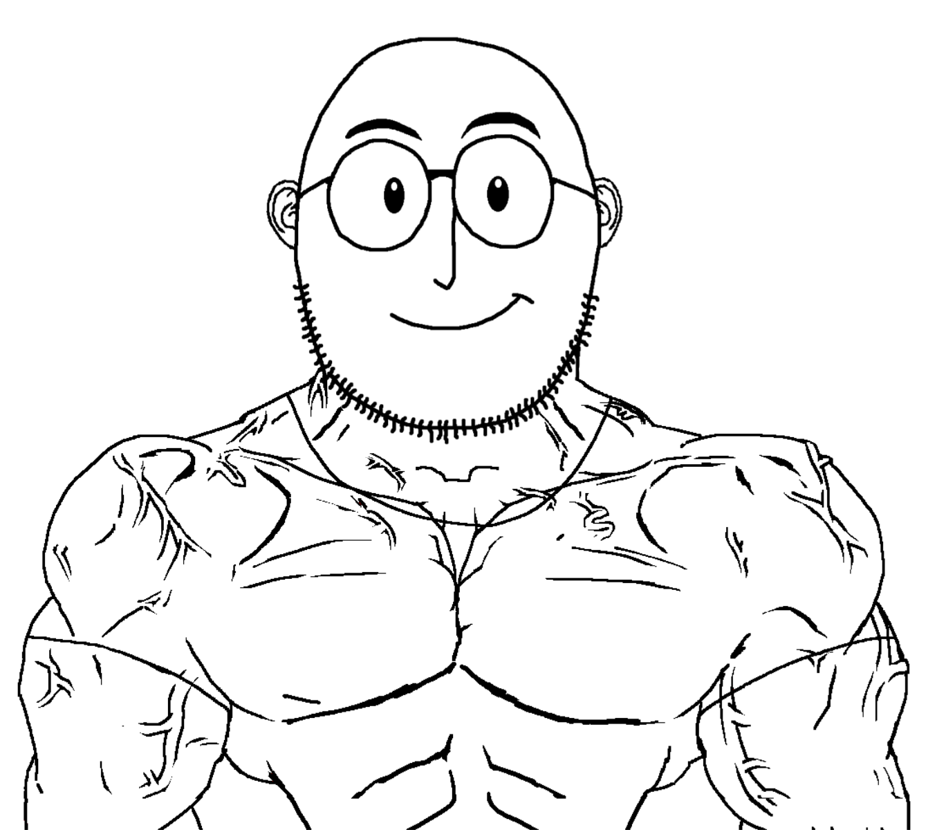 chudjak, weirdpenis, chudjak front, muscular chud, weirdpenis front, fusionjaks, 1soyjak, bald, buff, closed mouth