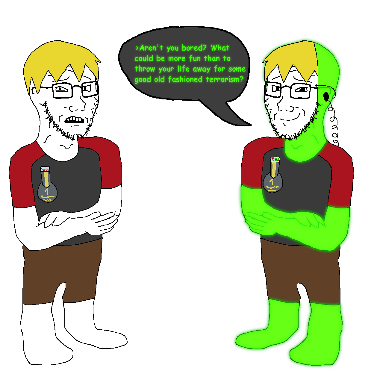 puertorican, nate higgers, soyak, soyak (concerned), glowie, natejak, agent, arm, blonde hair, closed mouth