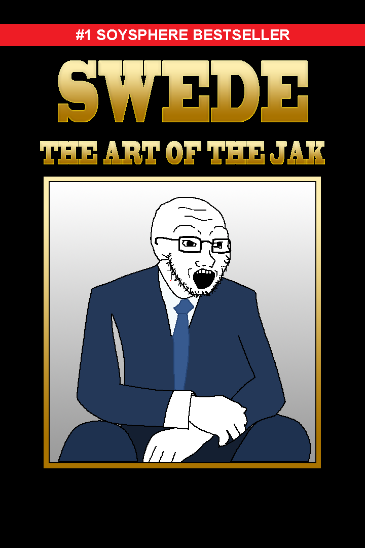 donald trump, soyak, 1soyjak, black background, clothes, glasses, gold text, hands, nose, open mouth