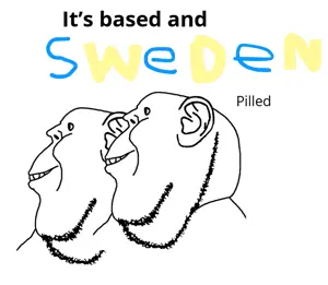 impish soyak ears, it's based and christpilled, beard, ear, eyes, gem, head, smile, sweden, text