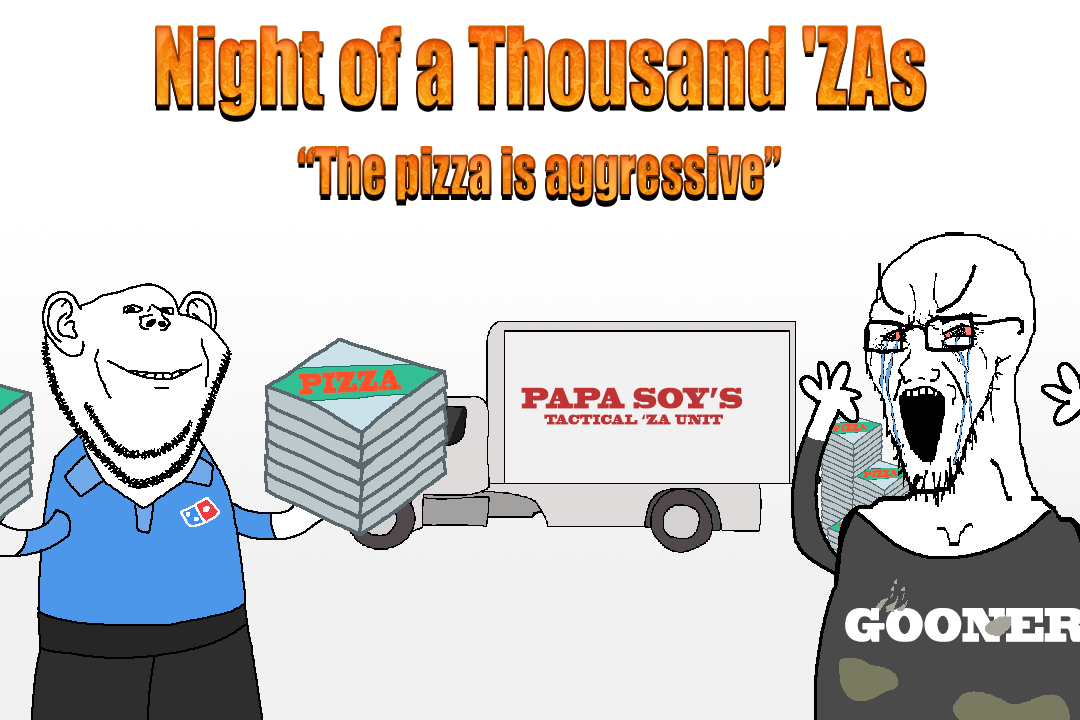 cryboy soyjak, impish soyak ears, 'za, bloodshot eyes, closed mouth, clothes, crying, dominos pizza, ear, night of thousand zas