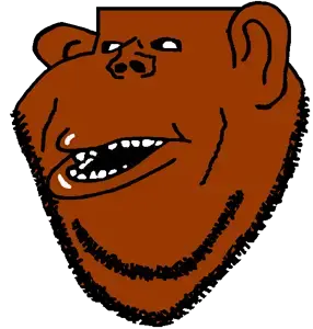 impish soyak ears, impish amerimutt, bald, beard, teeth, eshelionite, wood