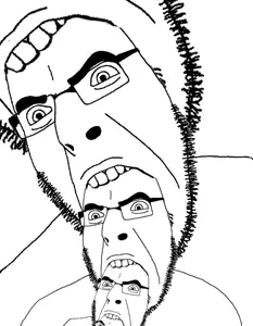 salsamaster, cobson, 5soyjaks, angry, bite, glasses, recursion, soyjak, stubble