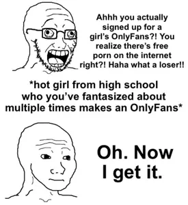 wojak, soyak, cap, clothes, crazed, glasses, hat, onlyfans, open mouth, reddit
