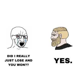 yes chad, soyak, soyak (crying), bloodshot eyes, crying, fail, glasses, open mouth, soyjak, stubble