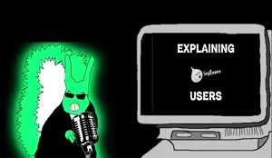 feraljak, feralsquirrel, squirreljak, animal, animated, black background, central intelligence agency, computer, glasses, glowing