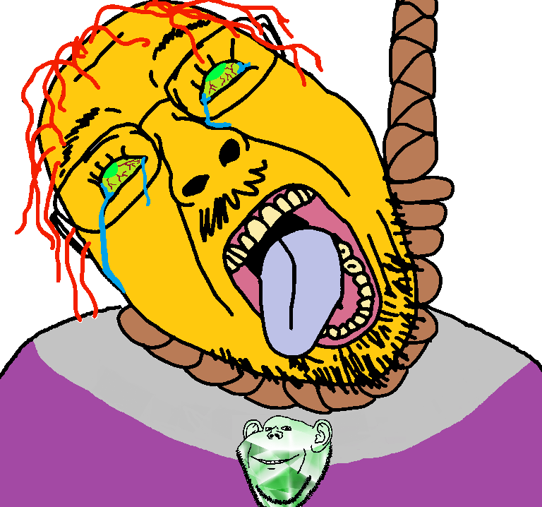 bernd, impish soyak ears, hanging troonjak, troonjak, 2soyjaks, ack, bloodshot eyes, clothes, crying, dc comics